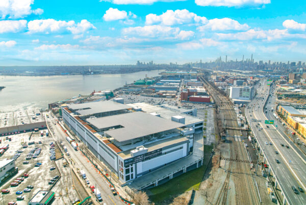 Aerial View of Warehouse - Aerial image of a large industrial warehouse.