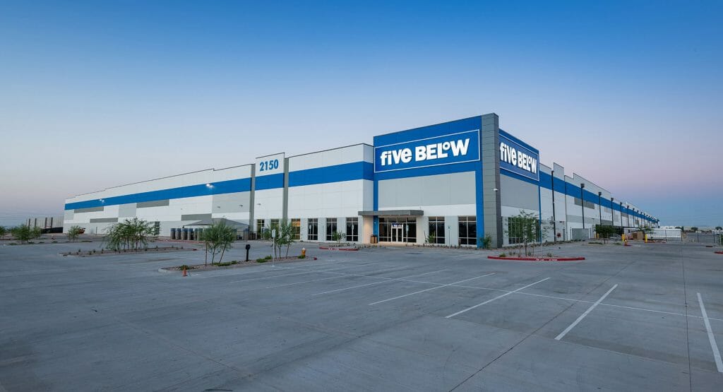 Front of building for warehouse and distribution center construction project