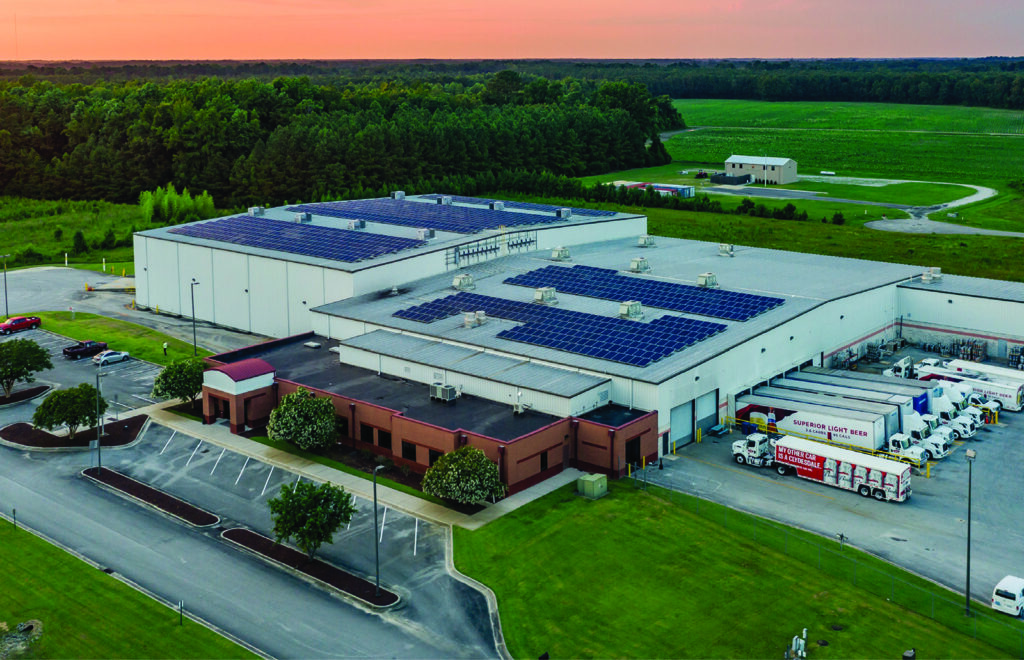 adams-beverages Adams Beverages Pollocksville NC Facility - Exterior shot of Adams Beverages warehouse in Pollocksville, NC.