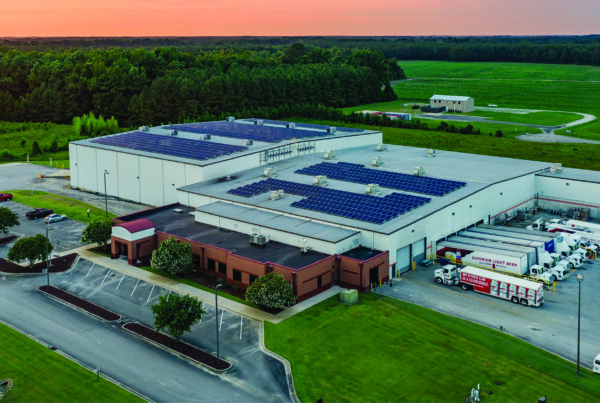 Adams Beverages Pollocksville NC Facility - Exterior shot of Adams Beverages warehouse in Pollocksville, NC.